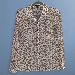 Doodle pattern blouse